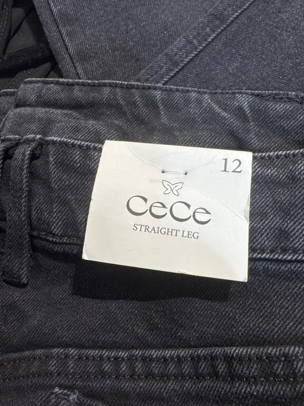 CeCe Black Wide Leg Classic 5-Pocket Jeans Size 12